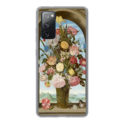 Produktbild von MuchoWow® Handyhülle Schutzhülle Hülle für Samsung Galaxy S20 FE Vase mit Blumen in einem Fenster - Gemälde von Ambrosius Bosschaert dem Älteren Silikon Softcase Handy Hülle - Abdeckung