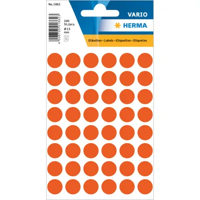 Produktbild von HERMA Markierungspunkte Durchmesser: 13 mm rot 240 Stück