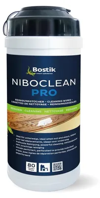 Productafbeelding van Bostik Niboclean Pro, vochtige reinigingsdoekjes, 80 stuks, 220 x 210 mm