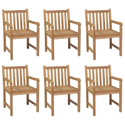 Produktbild von vidaXL Gartenstühle 6 Stk. mit Anthrazit Kissen Massivholz Teak