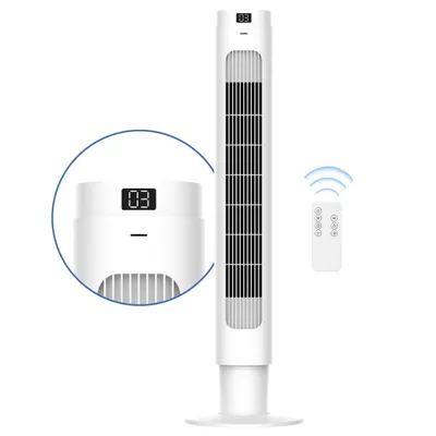 Produktbild von Turmventilator 90 cm mit Fernbedienung, 90° Oszillation, LED-Display & 9h-Timer Kompakter Ventilator mit 3 Modi, 4 Stufen und Raumtemperaturanzeige