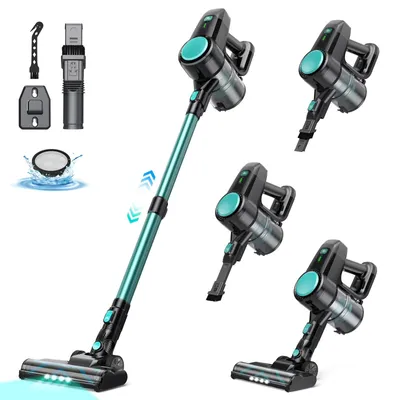Obrázek produktu pro N3T – Akumulátorový tyčový vysavač – 600 W – výdrž 40 minut – HEPA filtr – bezsáčkový, nádoba 1–2 l – štěrbinová hubice – zástrčka EU – zelený