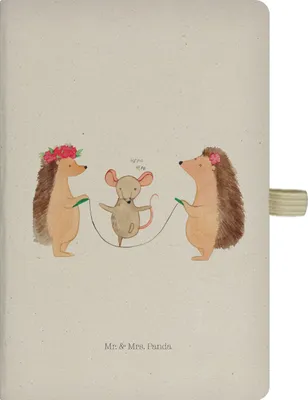 Produktbild von Mr. & Mrs. Panda Kladde Igel Seilhüpfen - Transparent - Geschenk, Skizzenbuch, Lustige Sprüche, Journal, notizbuch, A5, Kinder, Maus, Kindergarten, Seilspringen, Tagebuch