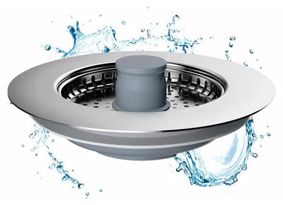 Imagen del producto de Filtro y tapón para desagüe de cocina: evitan olores y restos de comida