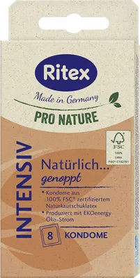 Produktbild von Ritex Pro Nature Intensiv vegan Kondome 8 St