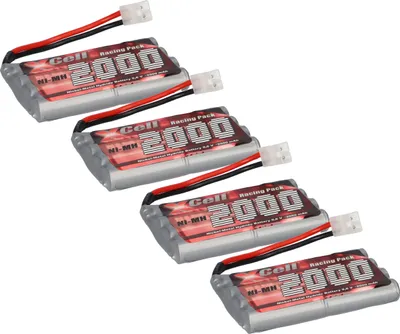 Produktbild von 4x Akku RC-Pack 9,6V 2000mAh AA Mignon L4x2 XCell Ni-MH Racing Pack für Tamiya
