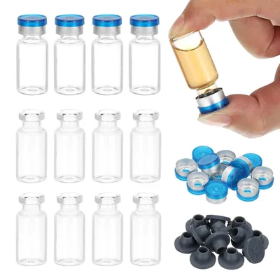 12er-Pack 3 ml Borosilikatglas-Probenfläschchen transparent