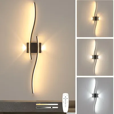 Imagen del producto de Aplique de pared LED moderno, color negro, 29 W, con 3 temperaturas de color
