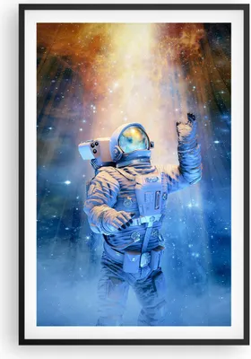 Produktbild von Gerahmtes Poster - Schwarzer Rahmen - Astronaut Licht Kosmos - 61x91,5 cm - Wand Bild - Wanddeko - Wandbilder - Kunstposter - Wandposter - Bilderrahmen - Bilder - Kunstdruck - P2BPA61x91-4672