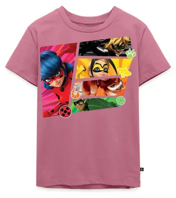 Produktbild von Spreadshirt Miraculous Superhelden Kinder Premium T-Shirt, 134/140 (8 Jahre), Mauve