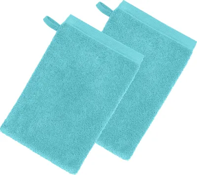 Produktbild von Erwin Müller Waschhandschuh Heidenheim" 2er-Pack türkis 15x21 cm"