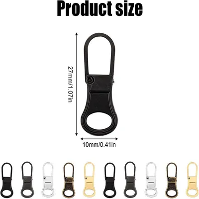 Produktbild von Reißverschluss Ersatzanhänger - 10 Stück - Metall Reißverschlussanhänger - Abnehmbarer Zipper Ersatz - Für Jacken, Rucksäcke, Koffer und Taschen