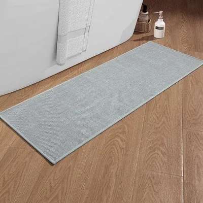 Produktbild von Unyqoos ultradünne® rutschfeste Badezimmermatte mit Gummirücken und schnell trocknendem Design, 43 x 120 cm