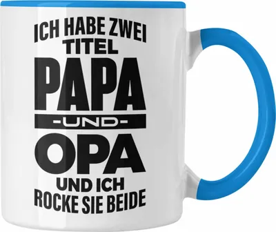 Produktbild von Trendation - Papa und Opa Tasse Geschenk für Opa Weihnachten Geburtstag Lustige Tasse Bester Opa (Blau)