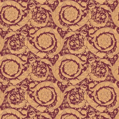 Produktbild von VERSACE Tapete ornamentales Blumenmuster – Rot, Gold, Braun