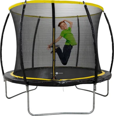 Produktbild von Dunlop Trampolin 6FT 183 x 50 CM - Gartentrampolin mit Sicherheitsnetz 200 CM - Kindertrampolin - Max. 80 KG - Schwarz/Gelb