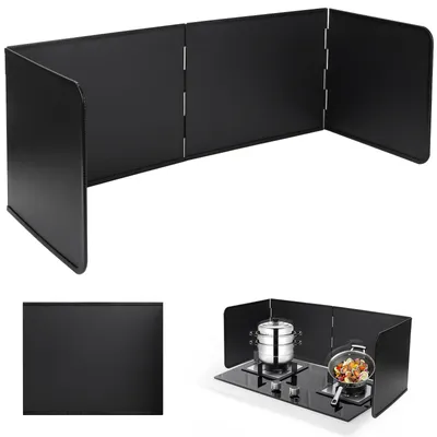 Produktbild von Spritzschutz 4-seitig, klappbar, Antihaftbeschichtung, für Küche, schwarz