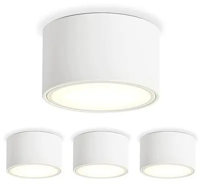 Zdjęcie produktu dla Reflektor sufitowy LED 6W 4000K natynkowy aluminiowy zestaw 4 szt.