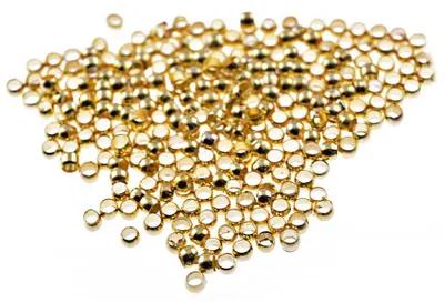 Produktbild von Vintageparts Quetschperlen goldfarben 2mm Messing 200 Stück Schmuckherstellung