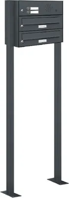 Produktbild von 2er Briefkasten Standanlage Freistehend RAL 7016 Anthrazit Klingel