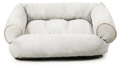 Hundesofa L, lichtgrau, weich, erhöhte Ränder, waschbar