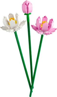 Produktbild von LEGO Creator Lotusblumen, Blumenstrauß-Set mit 3 künstliche Blumen, Schlafzimmer- oder Schreibtisch-Deko, Valentinstag-Geschenk für jugendliche Mädchen und Jungen, Sie und Ihn 40647