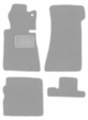 Produktbild von Velours-Fußmatten für Mercedes SL R107 1971-1989 (lange Vordermatten) – 4-tlg, Grau, passgenau – Wielganizator OSLO