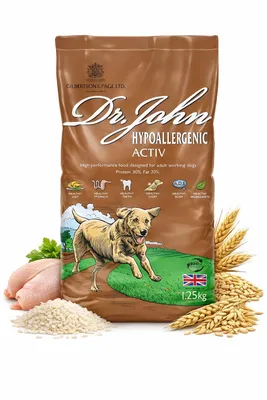 Produktbild von Hypoallergenes Hundefutter 12,5 kg Trockenfutter für aktive & sensible Hunde – Dr John Activ