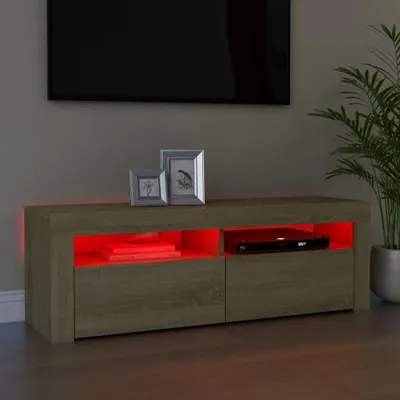 Produktbild von The Living Store TV-Schrank mit LED-Leuchten Sonoma-Eiche 120x35x40 cm