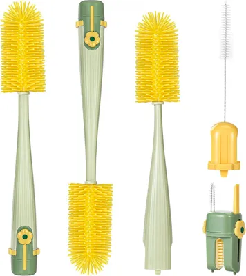Produktbild von Flaschenbürsten-Set 5-in-1, mit Stroh- und Saugerbürste, 2-teilig, für Babyflaschen