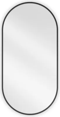 Obrázok produktu pre Mexen Loft oválne kúpeľňové zrkadlo 90 x 45 cm, čierny rám - 9851-090-045-000-70
