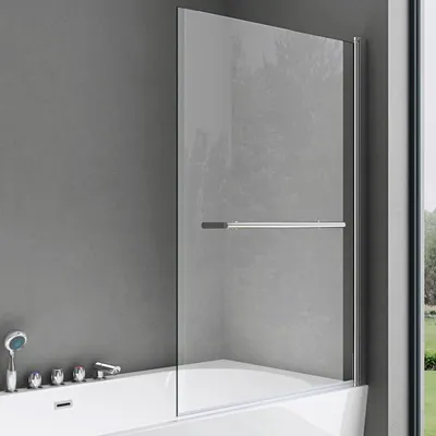 Produktbild von doporro Duschwand für Badewanne Badewannenaufsatz 90x140cm Duschabtrennung 6mm ESG-Sicherheitsglas inkl. NANO-Beschichtung Badewannenfaltwand