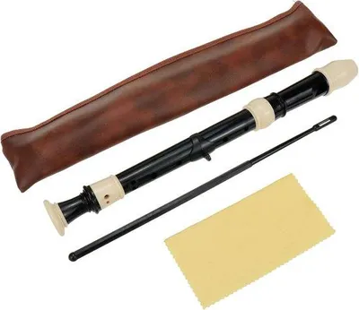 Produktbild von Blockflöte 8 Löcher - Holzblasinstrument in C - Inklusive Anleitungen - 35 cm - Schwarz