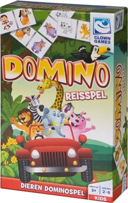 Produktbild von Domino Reisespiel für Kinder und Familie, 2-6 Spieler, mit fröhlichen Tieren