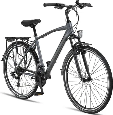 Produktbild von Licorne Bike Life M-V-ATB  Premium Trekking Bike in 28 Zoll - Fahrrad für Herren, Jungen, Damen und Herren - Shimano 21 Gang-Schaltung - Herren Citybike - Männerfahrrad.