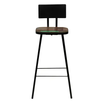 Image de vidaXL Tabouret de bar 4 pcs. Vieux bois massif