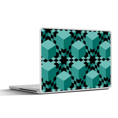 Produktbild von MuchoWow® Laptop Aufkleber Sticker Cover 3D - Blöcke - Muster 31x22.5 cm - Laptop-Deko