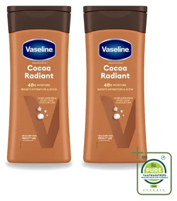 Immagine prodotto di 2 x Lozione corpo illuminante al cacao Vaseline - Riparatrice - 200 ml - Confezione grande - 2 pezzi