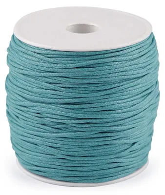 85-100m Gewachste Baumwollschnur, ca. 2mm, himmelblau