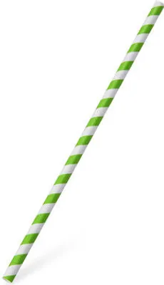 Produktbild von 200x Papiertrinkhalme JUMBO grün gestreift 250 mm Ø 8 mm