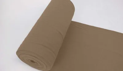 Produktbild von Bündchenstoff LUC Taupe, Uni 270 g/m², Strickschlauch glatt/fein, 35 cm breiter Schlauch, 25 cm lang, Meterware