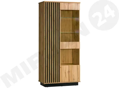 Produktbild von MIRJAN24 Vitrine Piater 03, Industrial Standregal, Stilvoll Standvitrine, Loft Kollektion (Farbe: Wotan Eiche / Schwarz)