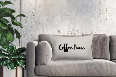 Produktbild von MuchoWow® Zierkissen Sofakissen Wohnzimmer Dekokissen 60x40 cm Zitate - Sprichwörter - Kaffeezeit - Kopfkissen - Polster mit Foto