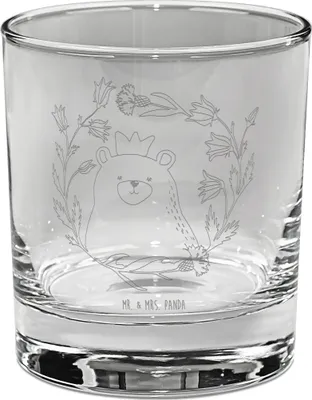 Produktbild von Mr. & Mrs. Panda Tumbler Bär Königin - Transparent - Geschenk, Mama, Lieblingsmensch, Beste, Rocks Glas, Whiskey, Whiskyglas, Mom, Teddy, Mutter, Muttertag, Whisky