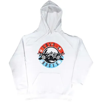 Immagine prodotto di Felpa con cappuccio Guns N' Roses Unisex: Logo Motorcross, medio, bianco