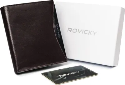 Produktbild von Rovicky Herren-Geldbörse aus echtem Leder mit RFID-Schutz, Braun