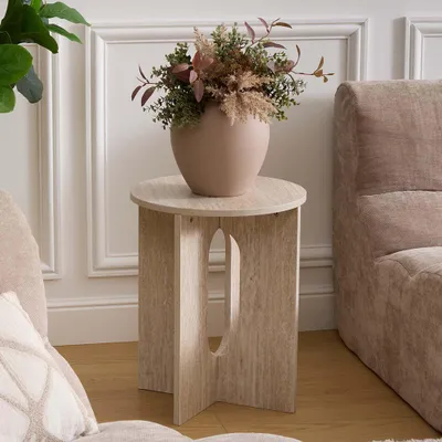 Produktbild von Eazy Living Beistelltisch Ø 40 cm Maena Travertinlook