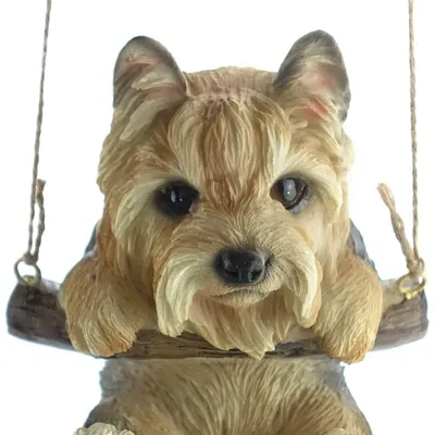Produktbild von Esschert Design Schaukelnder Hunde-Welpe Fritzi Yorkshire Terrier - Polyresin