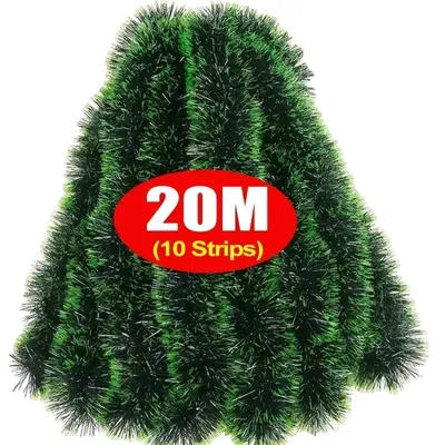 Immagine prodotto di Ghirlanda, in PVC, decorazione per interni, verde scuro - 20 m