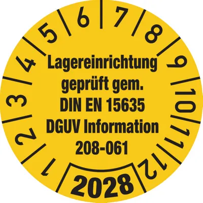 Produktbild von Dreifke® Jahresprüfplakette, Lagereinrichtung DGUV Information 2 - 30 mm Foli...